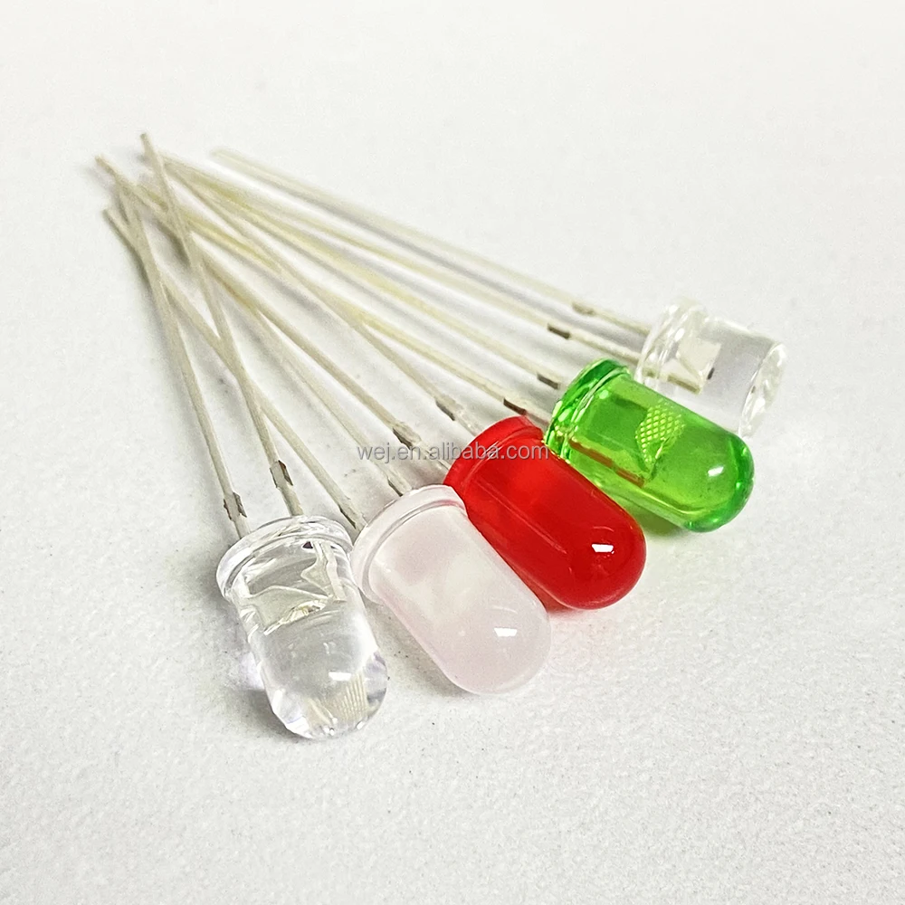 5mm Round Head LED Diode Assorted Kit Warm/Nature White Green Red Blue Yellow Orange Pink Purple DIY Light Emitting Diode
