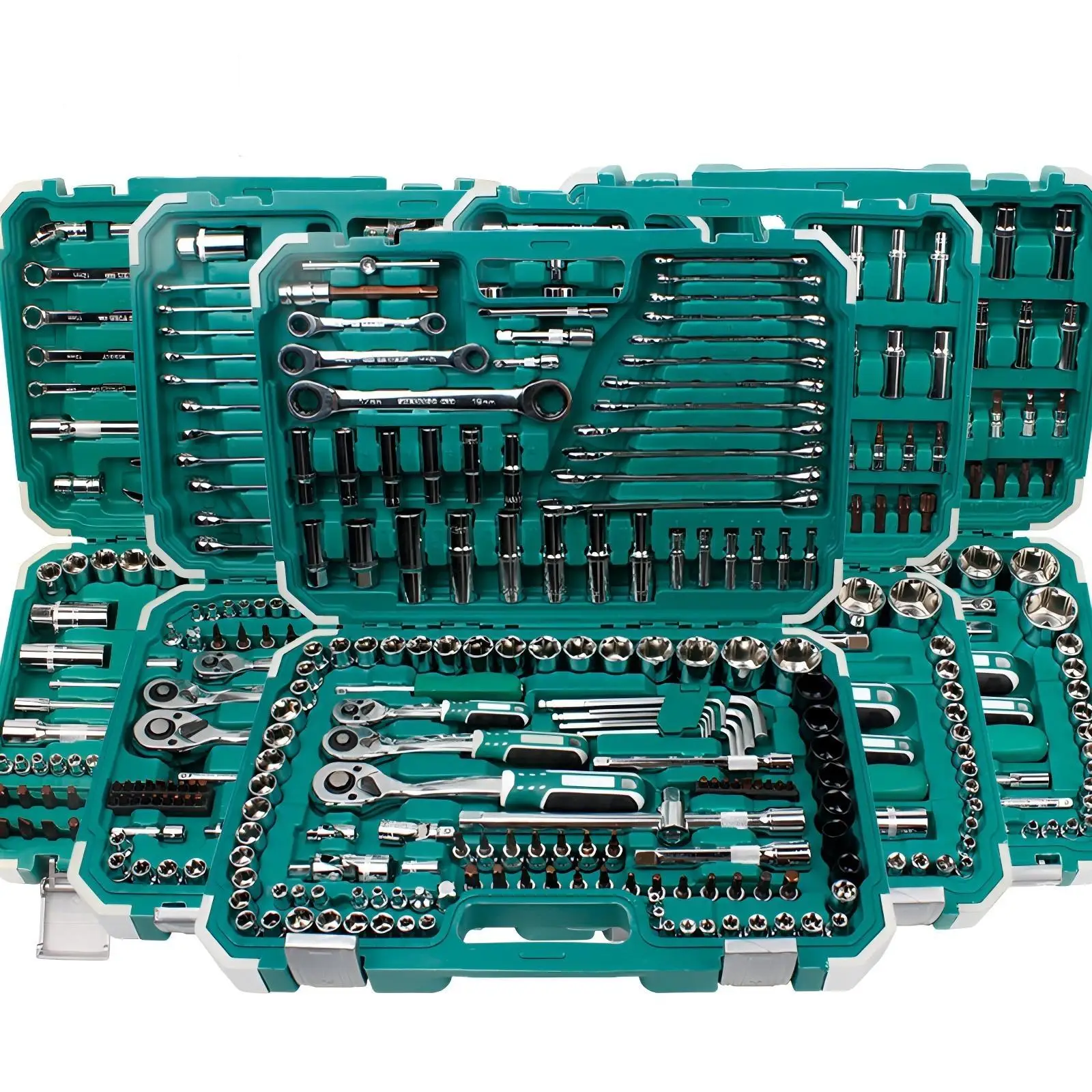 Industrial grade 37 piece plastic box socket ratchet wrench set