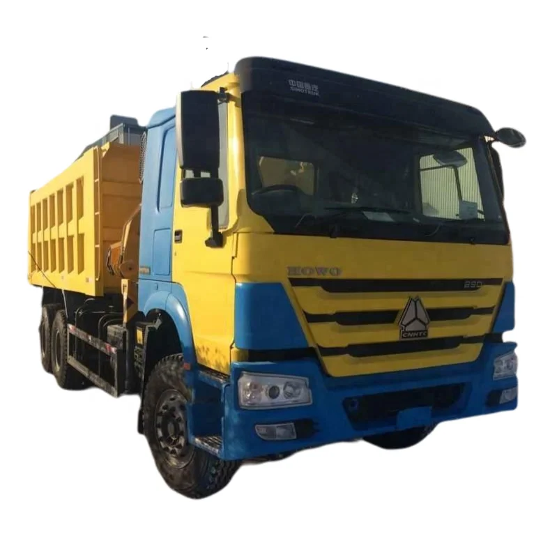 Sinotruk Howo 18cbm dump truck mounted 16 ton Telescopic boom lorry crane manufacturers price in Burkina Faso