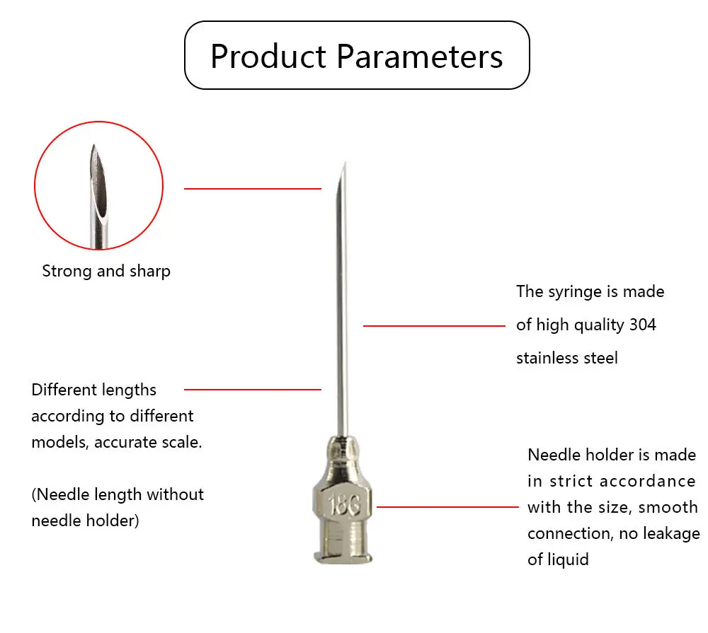CE ISO Certification 10PCS Stainless Steel Metal Reusable 16g Vaccination Needle for Animal Pig Animal Chicken Livestock