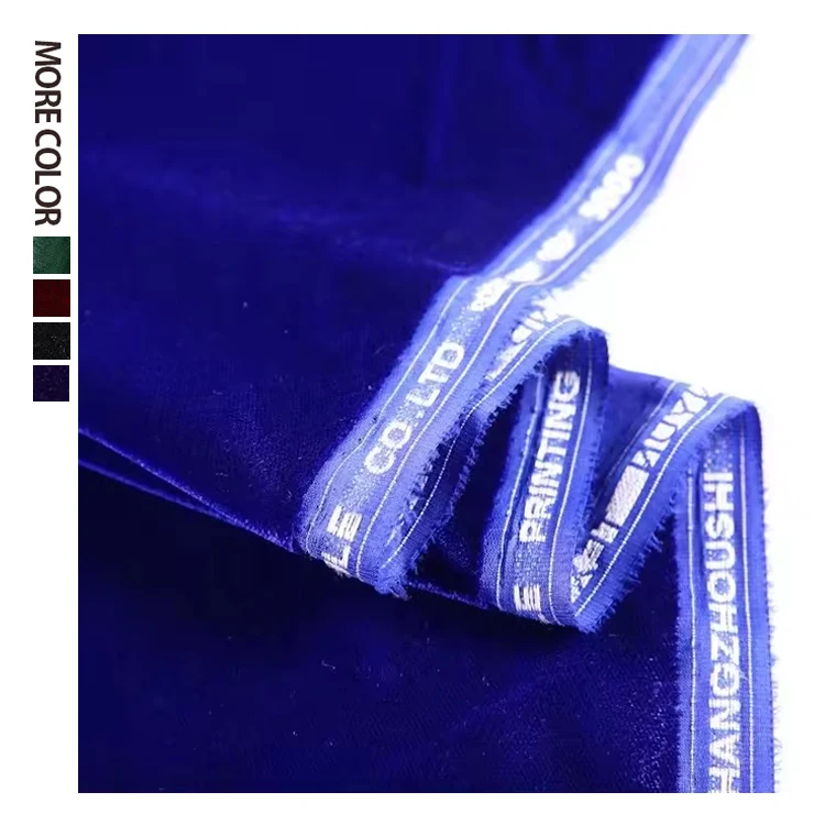 China factory polyester woven plain blue solid clothes micro korean velvet 9000 fabric in china for clothing and abaya