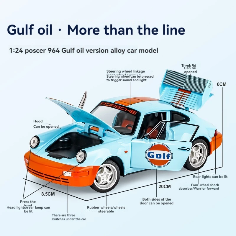 Diecast toys car Por-sche metal model car classic kid toy hobby car with Simulated sound lighting