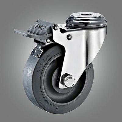 100mm Stainless Steel Flat Tread Thermoplastic Rubber Caster