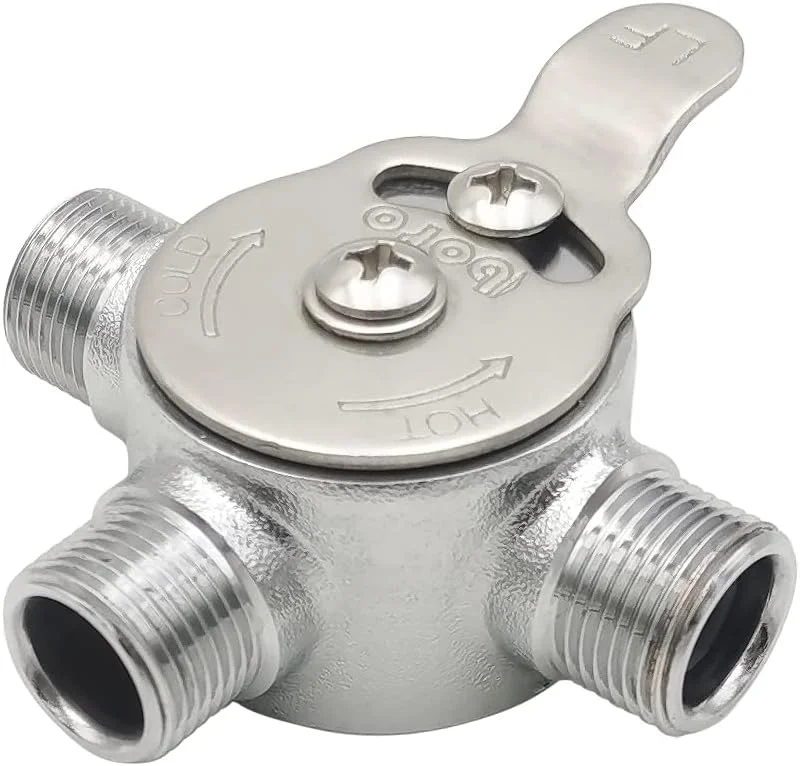 Hot Cold Water Mixing Valve 3 Ways Solid Brass Temperature Control Commercial Mixing Valve