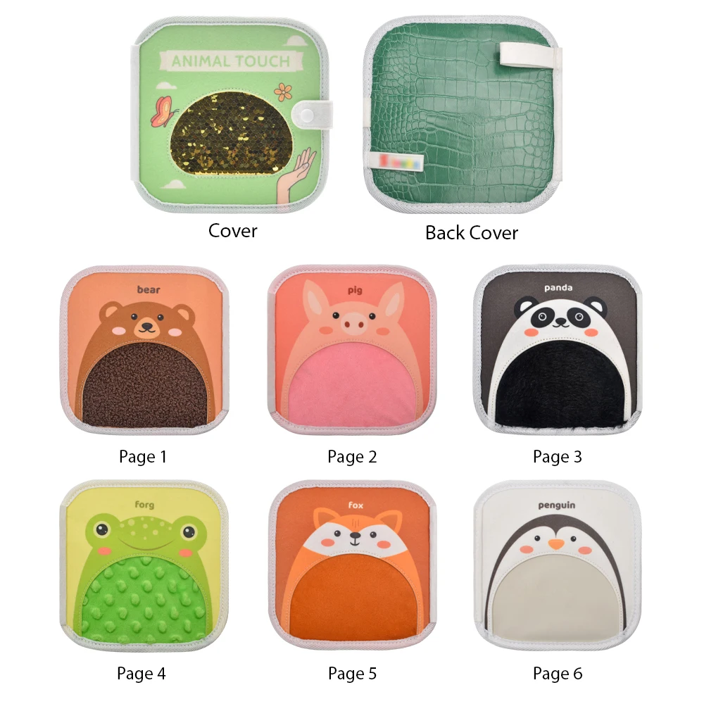 Educational Sensory Mats Book Assorted Textured Sensory Tiles Felt Educational Sensory Mats Book  for Kids and Autistic Children