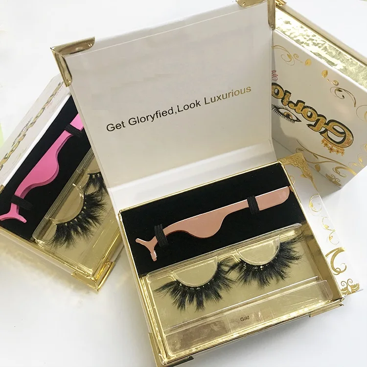 Luxury customized packing with tweezers 5D 6D mink lashes 25mm mink eyelashes vendor