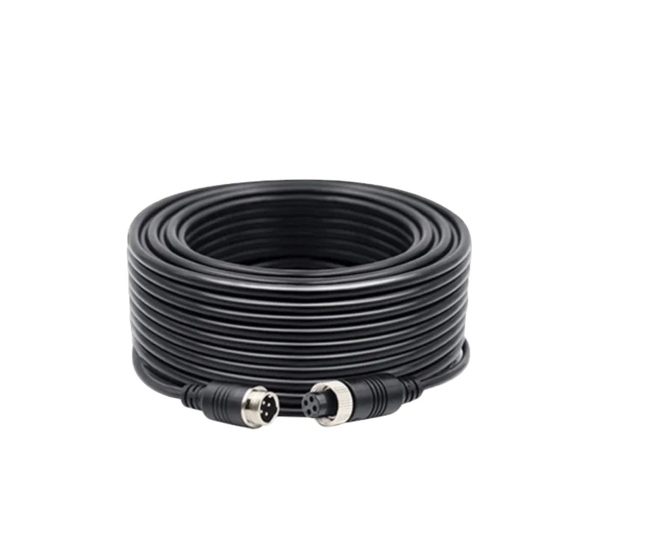 Rear Camera Cable Aviation Connector car parking system 4-pin extension cable water proof Cores wire power video audio OD M12