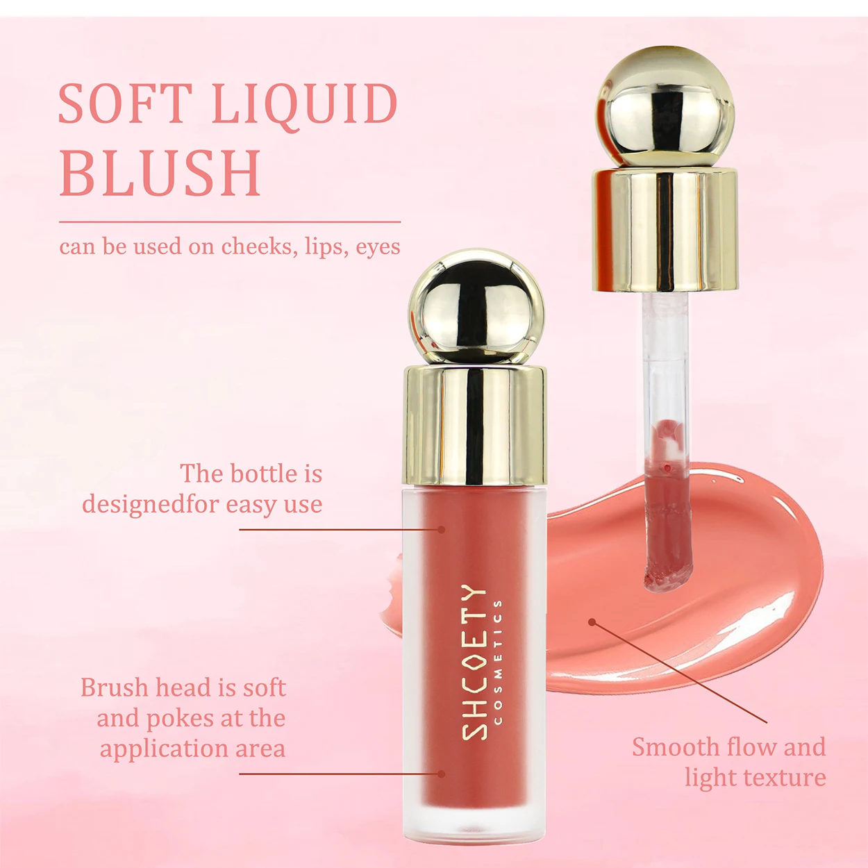 5 Colors Rare Beauty Blush Gold Cover Versatile Wholesale Waterproof Liquid Blush For Women