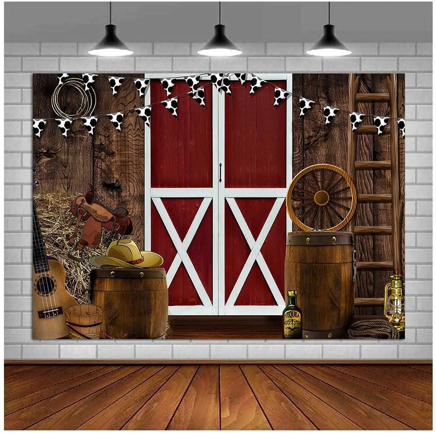Vinyl 7x5ft Western Backdrop for Photography Photoshoot Supplies Farmhouse Barn Door West Cowboy Scene Photo Background Kids