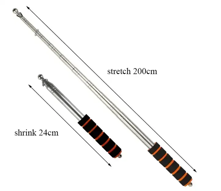 2024 высококачественный рекламный сублимационный регулируемый стальной Телескопический Прочный ручной пользовательский флаг для экскурсовода с шестом