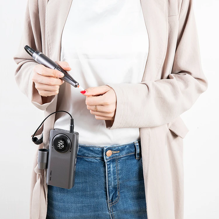 Pro 35000RPM Electric Nail Drill Machine Stainless Steel Handle Electric Manicure Drill & Accessory Nail Art Tool 3 Color Choice