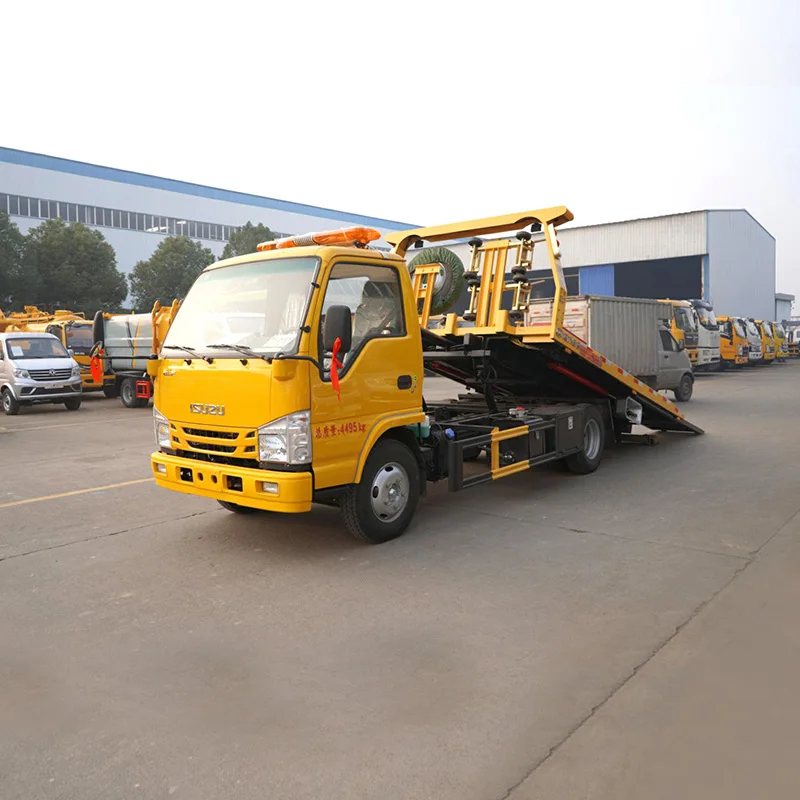 1SUZU ELF 4x2 Flatbed Towing Truck Platform Wrecker Road Rescue Tow Truck