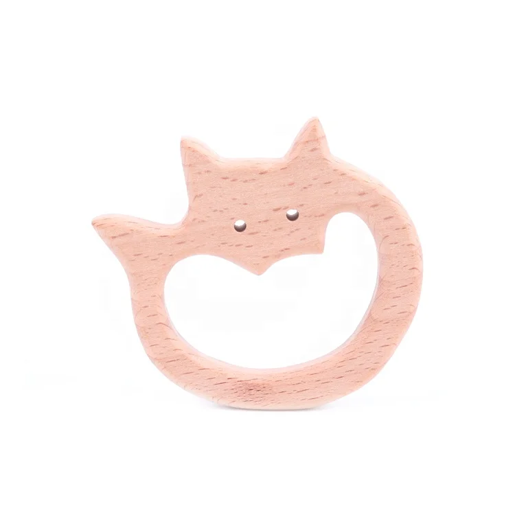 Amazon взрыв деревянные детские игрушки для прорезывания зубов буковое дерево летучая мышь кольцо Прорезыватель