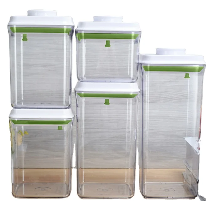 Hot Sell Airtight Pop Push Kitchen Cereal Dry Food Storage Container. Kitchenware Dry Food Storage Box Container Set