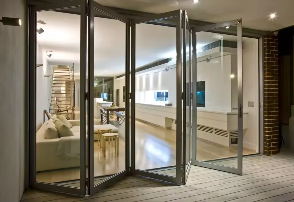 House Exterior Thermal Break Aluminium Profiles Glass Pocket Sliding floding Door Heavy Duty Patio Sliding Doors