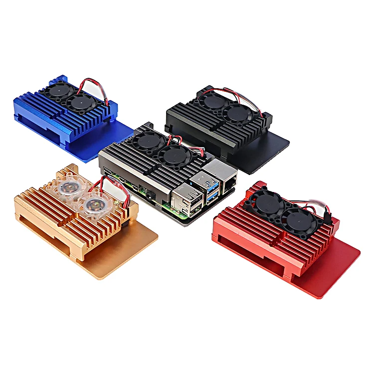 Алюминиевый Чехол SZOMK raspberry pi с вентилятором raspberry pi 4 Модель B чехол с охлаждающим вентилятором