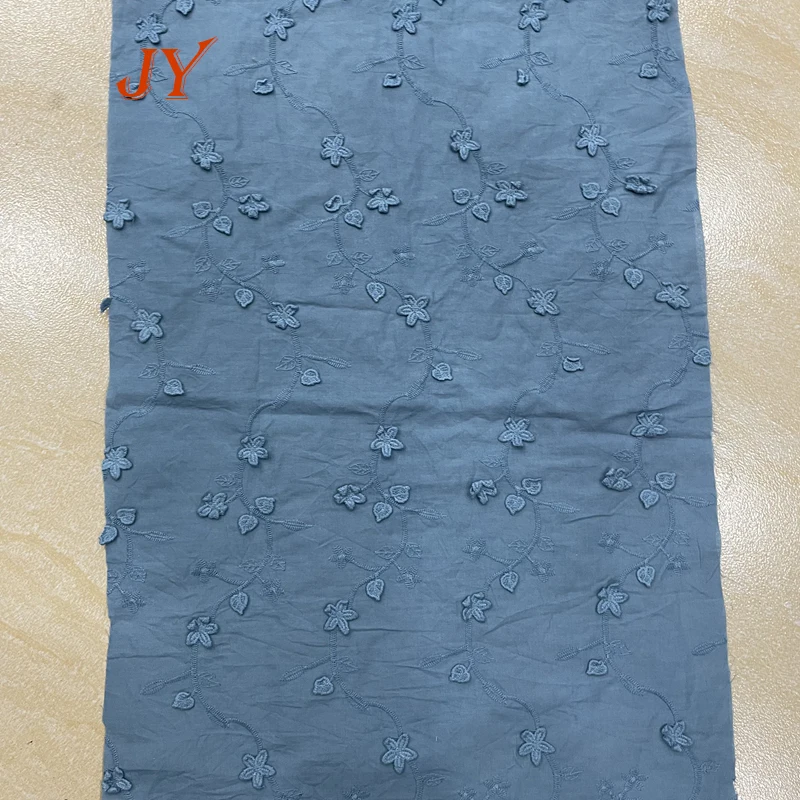 B0492 Sustainable ECO friendly 100 Linen   3d embroidery bridal cotton fabric