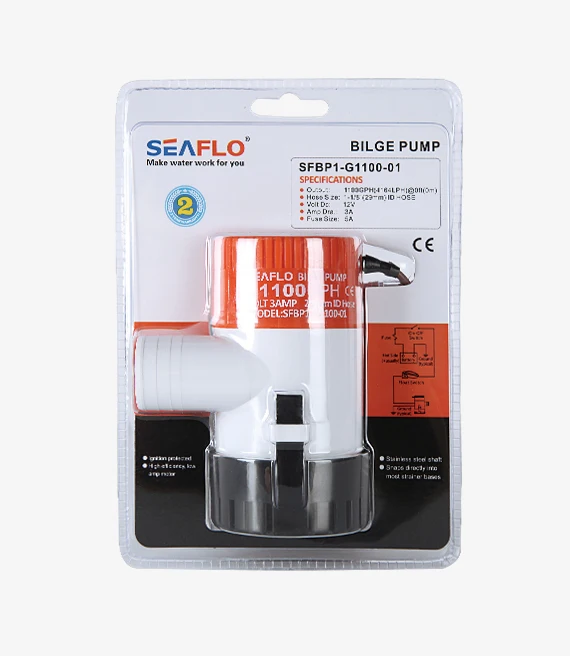 SEA FLO Top selling 12v High Pressure PUMP RV 350GPH automatic Submersible electric Marine Bilge pump
