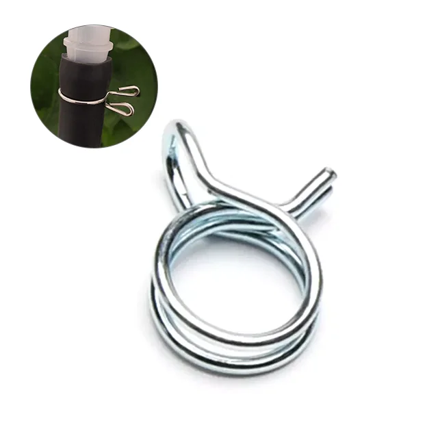 Factory custom galvanize metal fuel hose stainless steel single wire torsion spring hose clip hose clamp for car