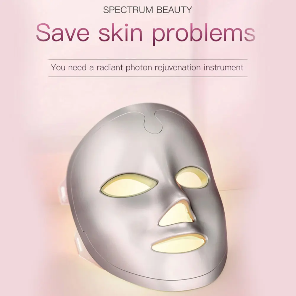 New Arrival PDT Therapy Photodynamic Facial Anti-Aging Skin Beauty Photon anti-wrinkle 7 Colors LED Light Face Mask
