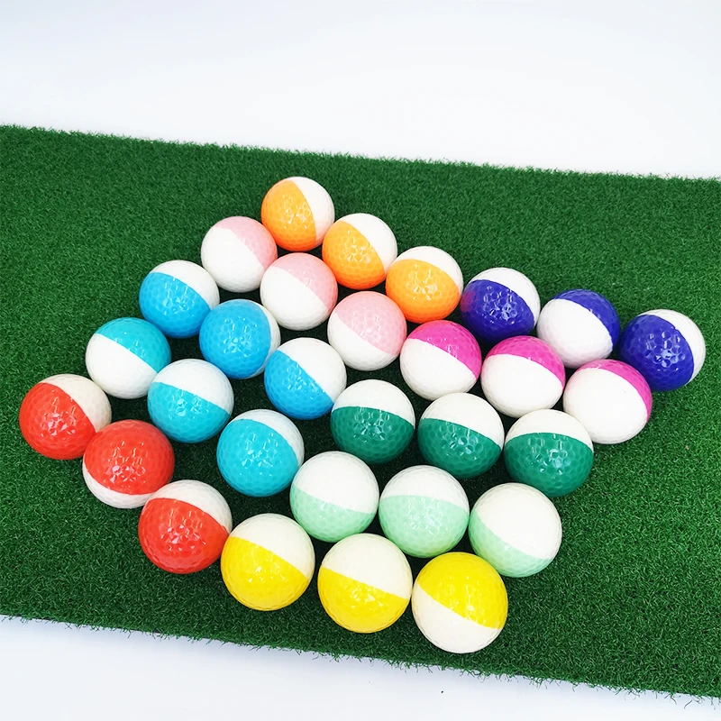 New golf color long distance game two layer ball indoor and outdoor practice course game putt-putt ball