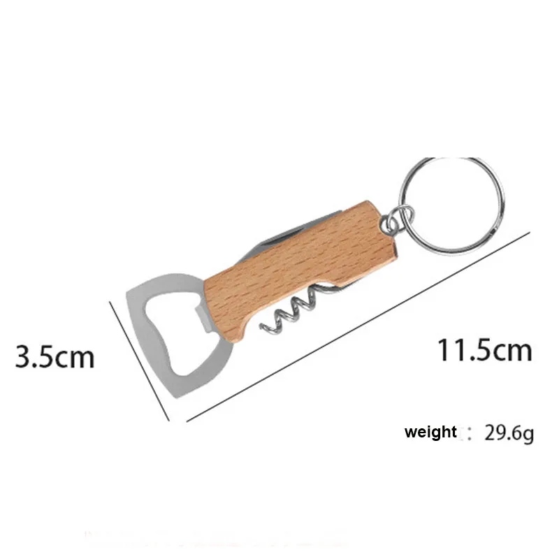 Wooden Wine Corkscrew Opener Bar Custom Logo Wood Beer Wine Bottle Opener