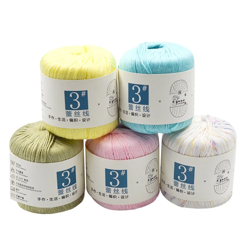 Оптовая продажа, фабрика, 3 #, льняная мерсеризованная хлопковая пряжа для вязания крючком