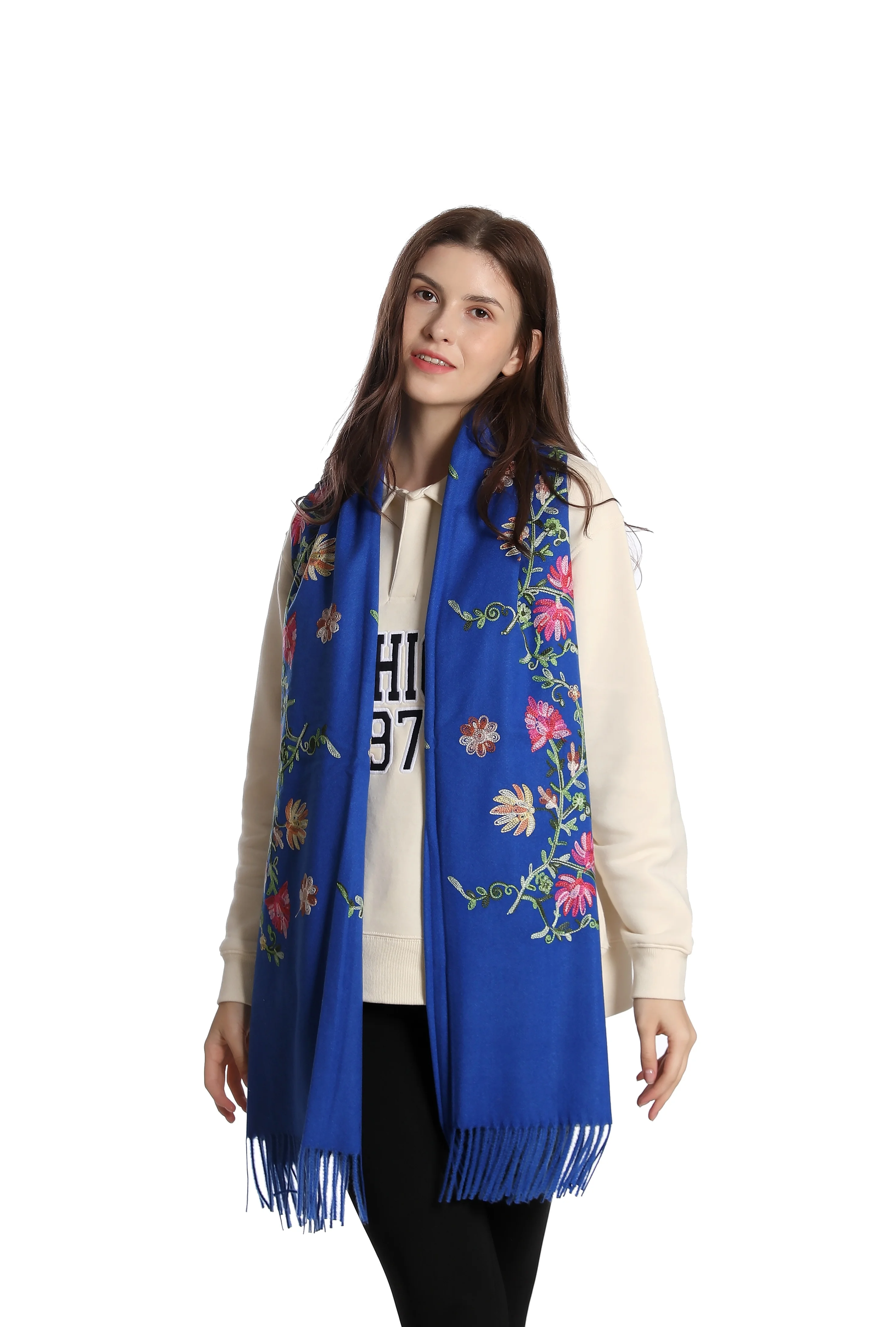 New Premium Wrinkle Cashmere Muslim Scarf Women Blend Double Long Ff Scarf For Women