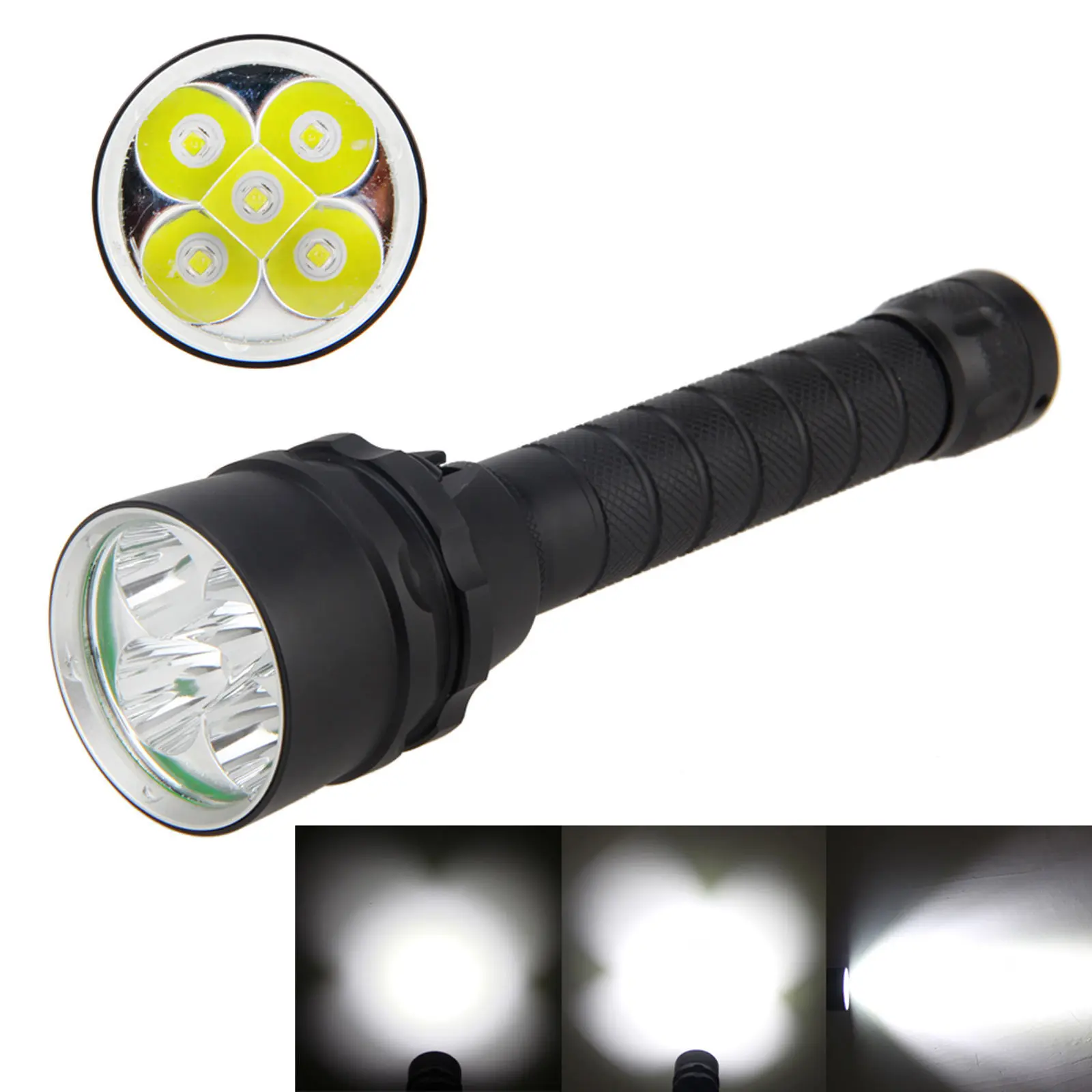 Rechargeable 3000 High Lumen LED Flashlight IP68 Waterproof Torch for Diving and Underwater Work Outdoor Lighting Solution