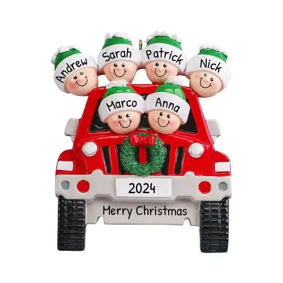 Newstar Y888 Christmas DIY name wishes Family car resin Christmas pendant for home decoration Cartoon cute Christmas decorations