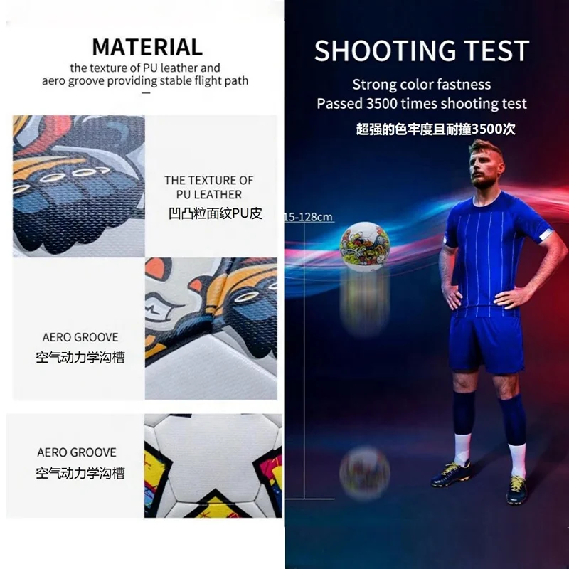 custom high Quality Size 5 PU Thermal bonding Soccer Balls professional football ball size 5 for match