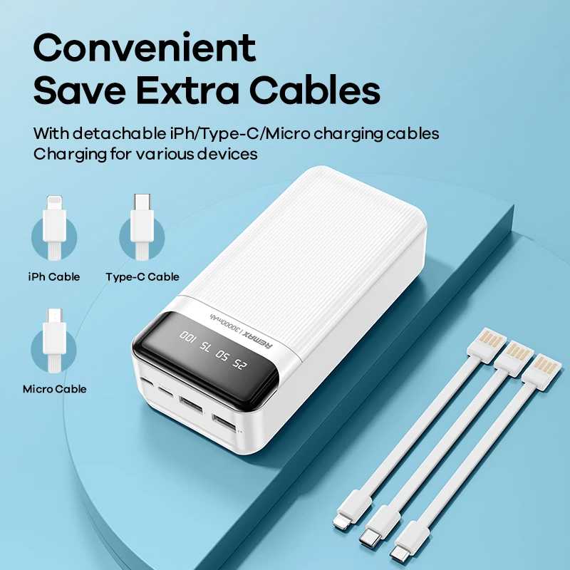 REMAX Ultra Slim Power Bank 30000mah Power Bank Module Mobile Phone External Battery Portable Charger Powerbank