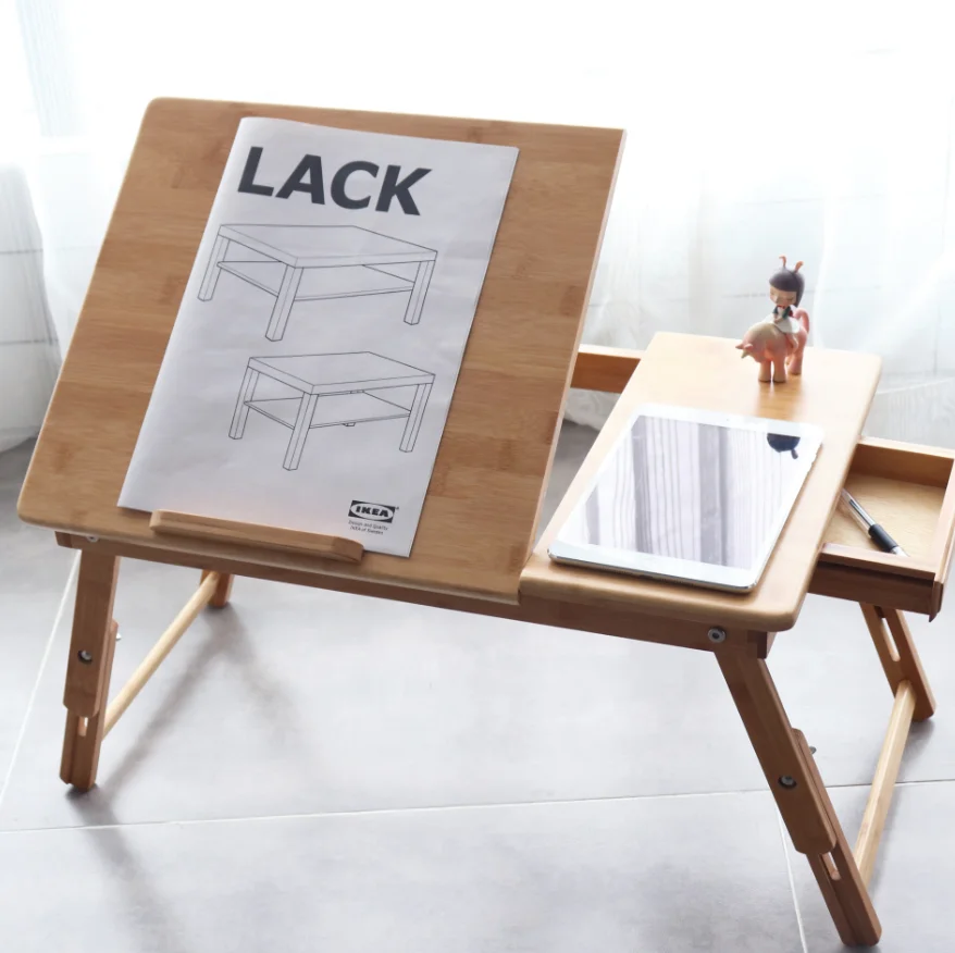 Portable adjustable height computer laptop table Folding bed Laptop Desk with adjustable leg