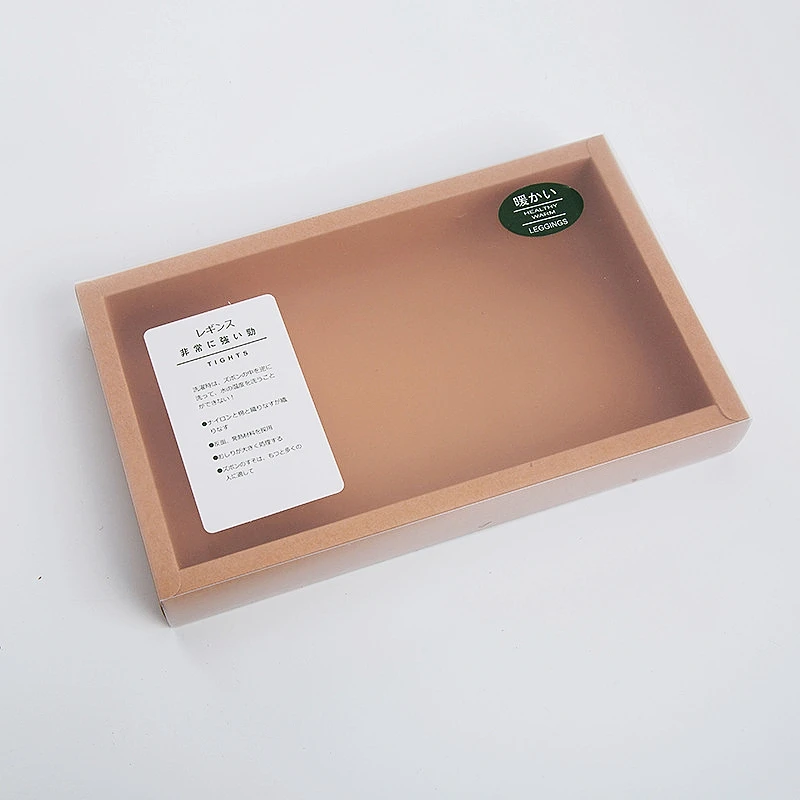 Custom Logo Kraft Paper Pie Gift Box Packing Pvc clear Window Underwear Recycled Sliding Cardboard Packaging Drawer Box