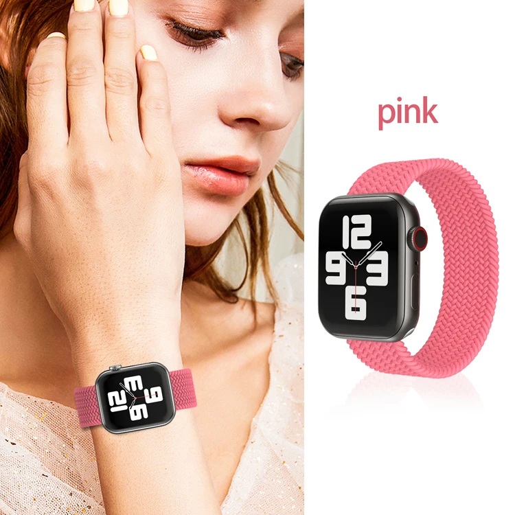  Coolyep New Arrival Sport Weave Elastic Nylon Braided Solo Loop Straps for Apple iWatch