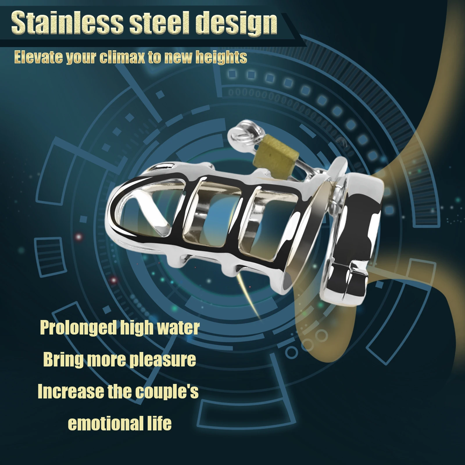 SEXBAY Custom metal Chastity cage Stainless steel/zinc alloy for penis cage Male chastity lock sex toy key cage