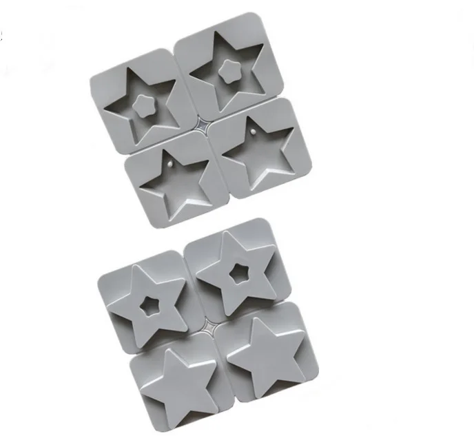 Силиконовая форма с пятиконечными звездами, 4 полости, 70 мм, форма «сделай сам» для ароматерапии, воска, свечи