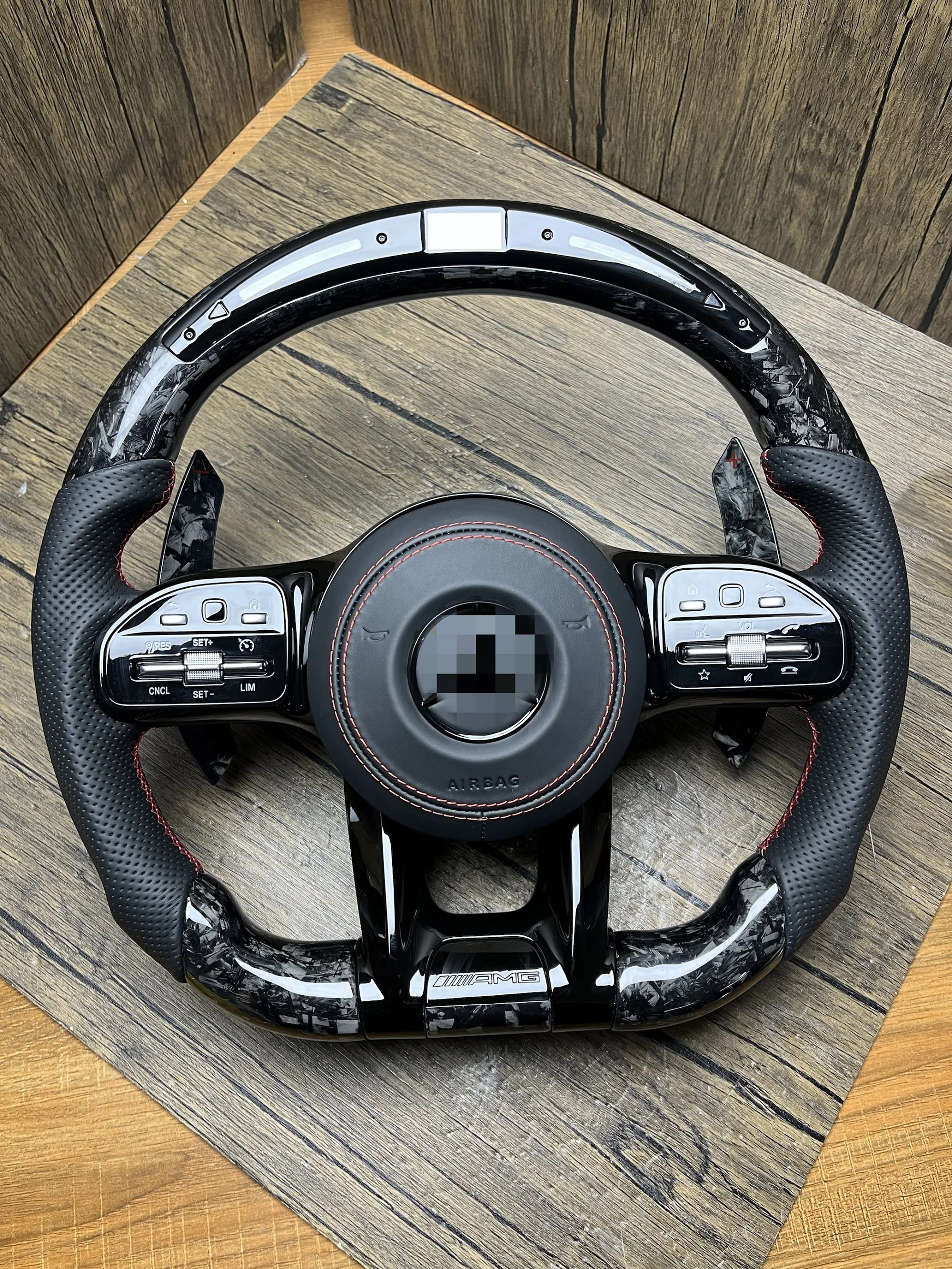 Black Style Half Perforated Leather Carbon Steering Wheel for Mercedes Benz W213 C238 W463 W464 W222 C217 CLS C257 W205 C63 AMG