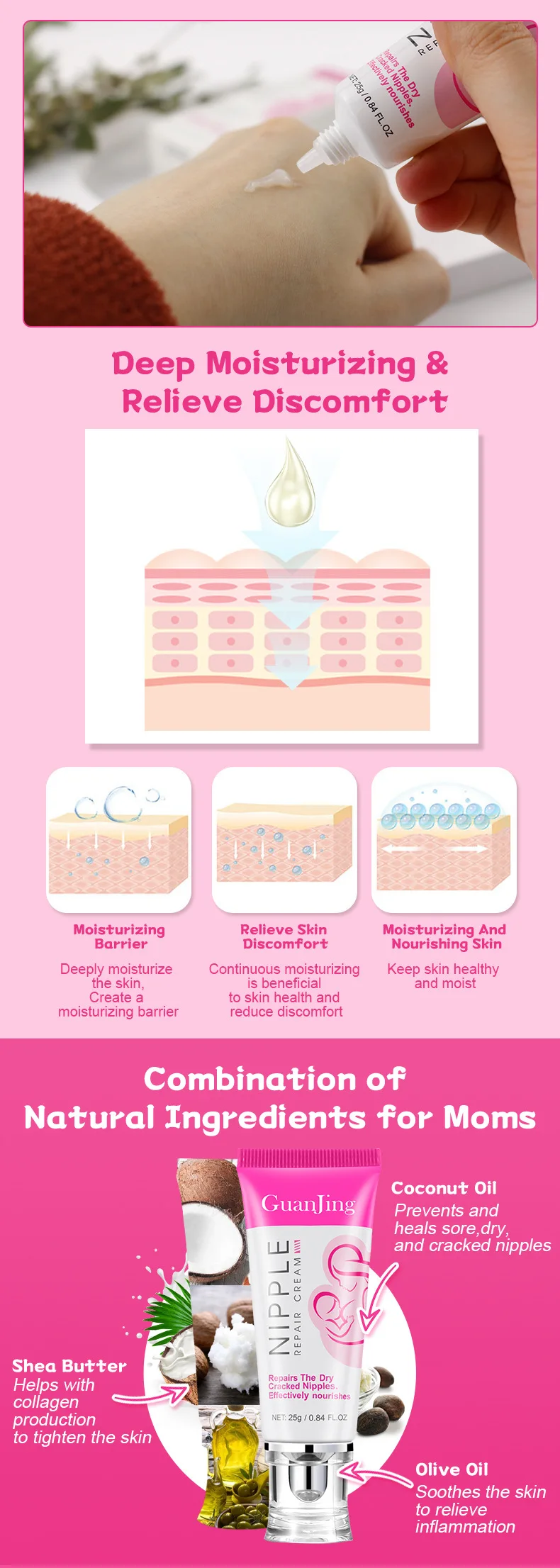 2023 top seller pink nipple breast cream organic nipple butter breastfeeding cream repairing  boobs nipple cream