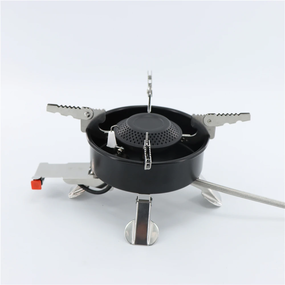 CE Certified High Quality Portable Collapsible Steel Gas Stove Outdoor Camping Split Structure Design Manual Use Butane Propane