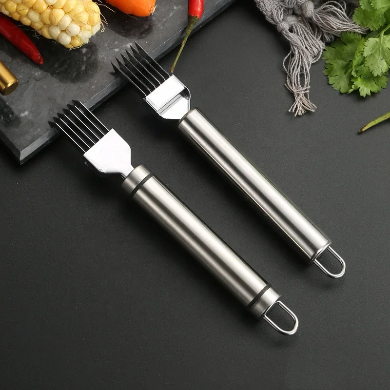 Multi-function Kitchen Gadget Stainless Steel Green Onion Cutter Vegetable Scallion Shredders Knife With Protective Cover