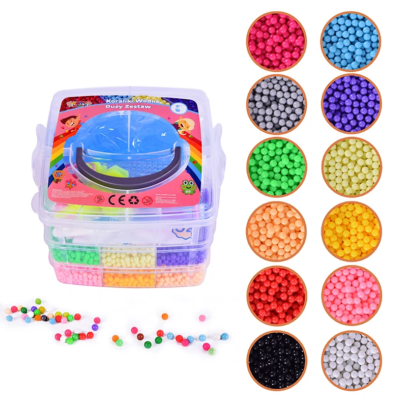 PVA Custom Wholesale 12 Colors Eco Friendly Kid Children Educational Toys Small Three-Layer 5mm Water Fuse Beads Kit