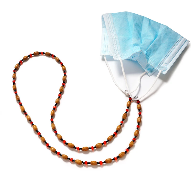 Retro Handmade Beaded Eyeglasses Rope Anti Slip Glasses Chain Masked Hanging Lanyards Wooden Sunglasses Decorative Hanging Cord