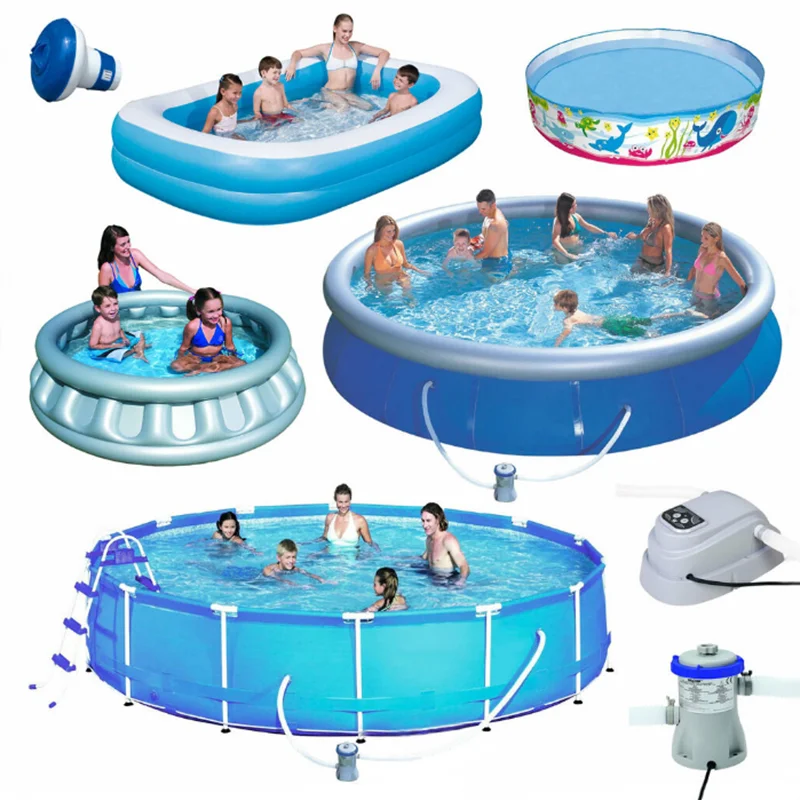 Hot selling above ground outdoor customized/sur mesure pvc steel frame swimming pools manufacturer