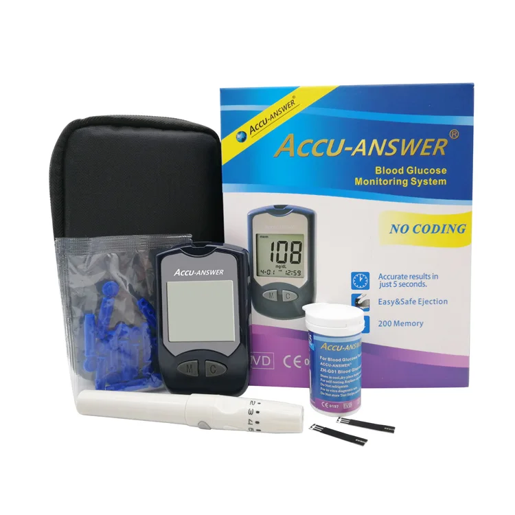 CE ISO13485 Electronic Blood Glucose Meter Glucometer Blood Glucose Monitor With Free Test Strips