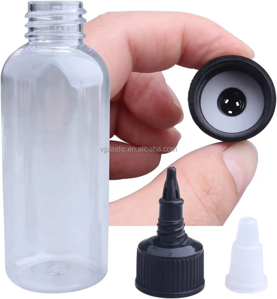 Plastic Bottle with Twist Top Cap and Squeeze Bottles for Crafts,Kitchen,Household,Chill Sauce