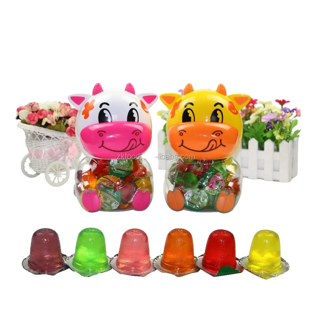 16g/pc 60pcs in Cow Bottle Mixed Flavor Small Cup Fruity Jelly
