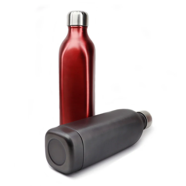 Creative large capacity square coke bottle outdoor sports gift cup simple solid color thermos cup