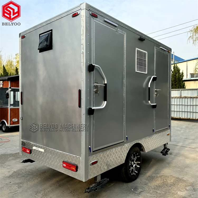 Luxury Mobile Toilets Cabin Movable Container For Camping Outdoor Restroom Trailer With Shower Mobile Toilet Trailer