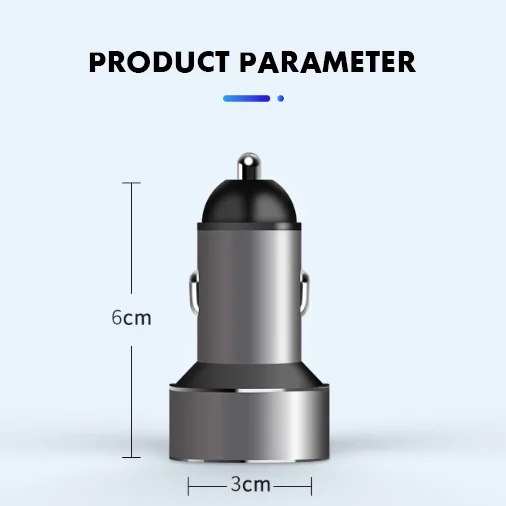 2.4A Multi-function Dual Port USB Quick Car charger with LED Digital Display